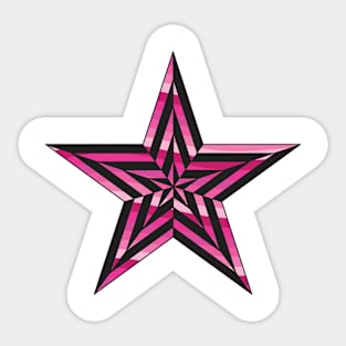 Stars pink waves - concentric stars doodle design Sticker